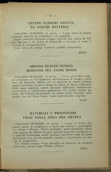 Il diario della nostra guerra : bollettini ufficiali dell'esercito e della marina